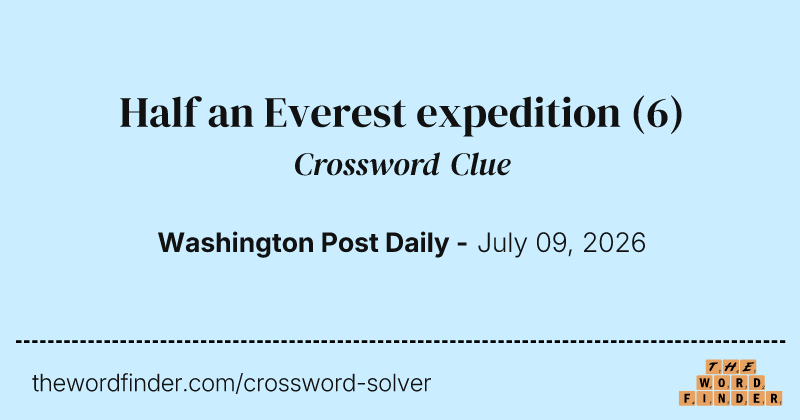 Half an Everest expedition crossword clue image
