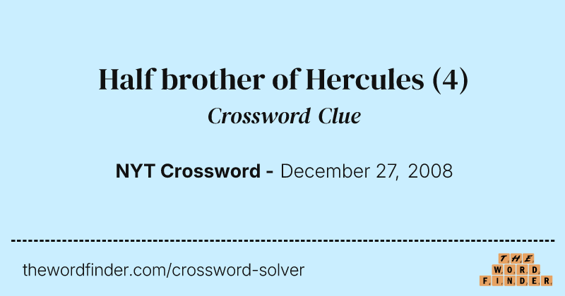 Half brother of Hercules crossword clue image