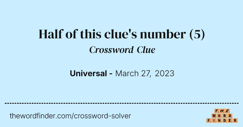 Half of this clue's number crossword clue image