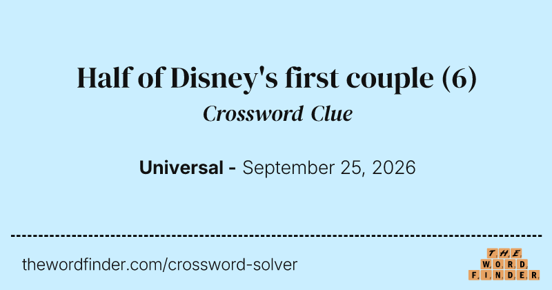 Half of Disney's first couple crossword clue image