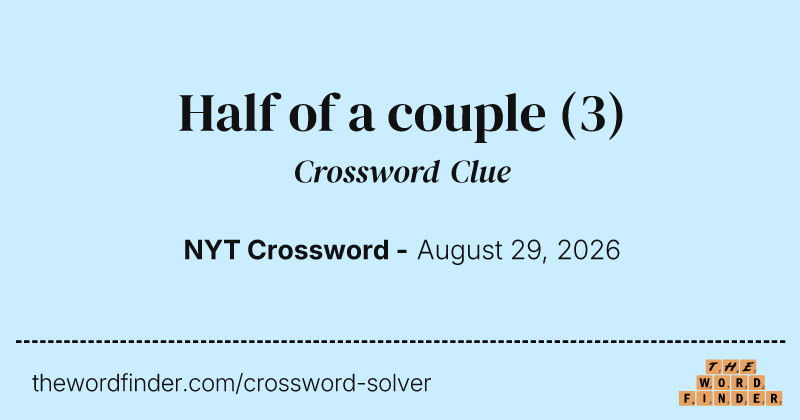 Half of a couple crossword clue image