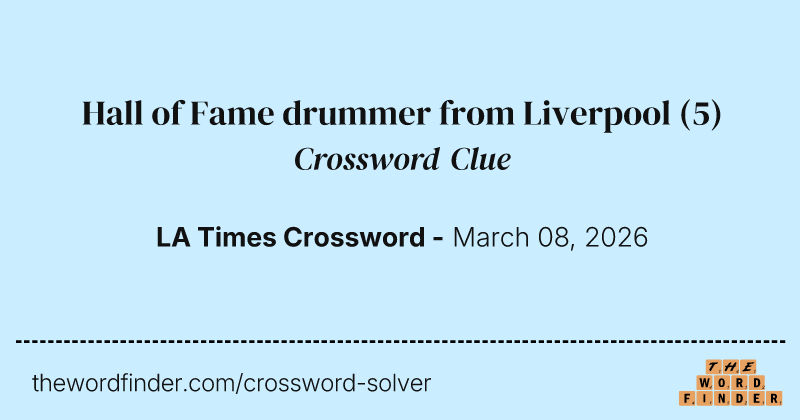 Hall of Fame drummer from Liverpool crossword clue image