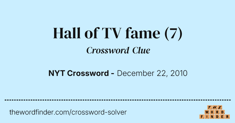 Hall of TV fame crossword clue image