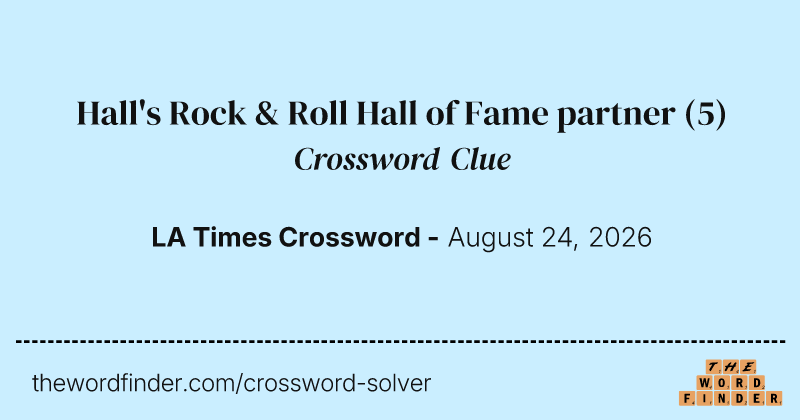 Hall's Rock & Roll Hall of Fame partner crossword clue image