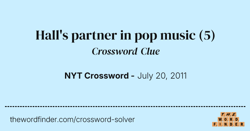 Hall's partner in pop music crossword clue image