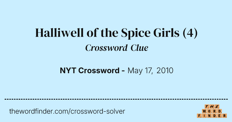 Halliwell of the Spice Girls crossword clue image