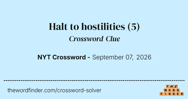 Halt to hostilities crossword clue image