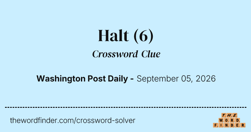 Halt crossword clue image