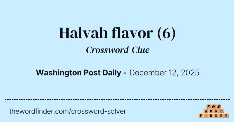 Halvah flavor crossword clue image
