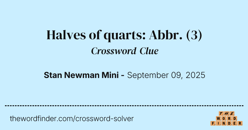 Halves of quarts: Abbr. crossword clue image