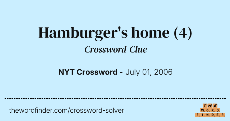 Hamburger's home crossword clue image