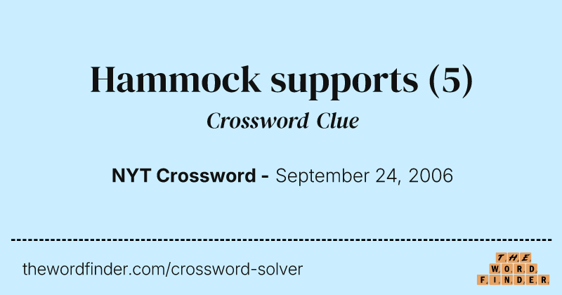 Hammock supports crossword clue image