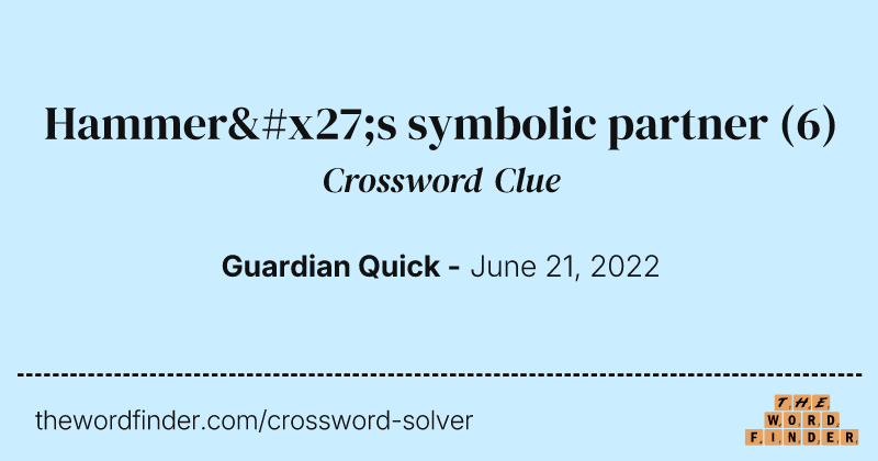 Hammer's symbolic partner crossword clue image