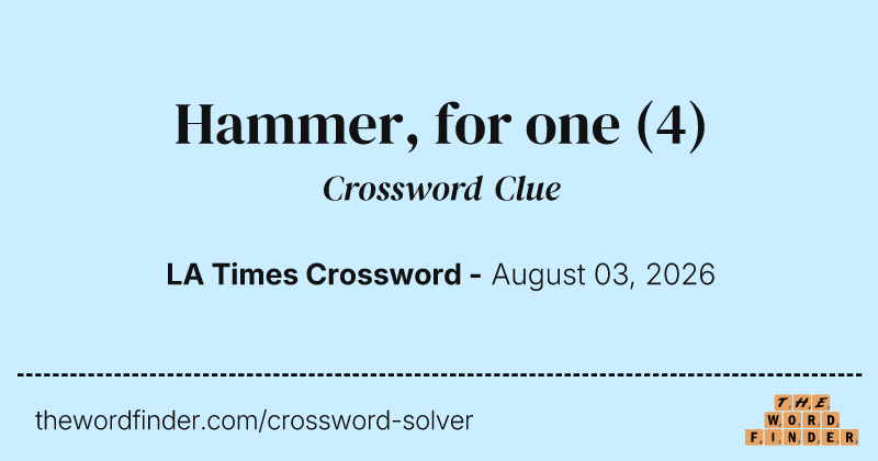 Hammer, for one crossword clue image
