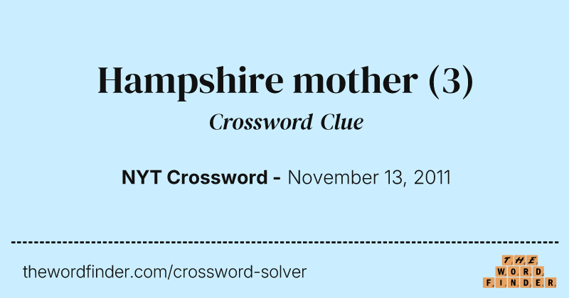 Hampshire mother crossword clue image