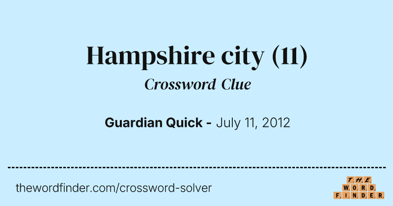Hampshire city crossword clue image