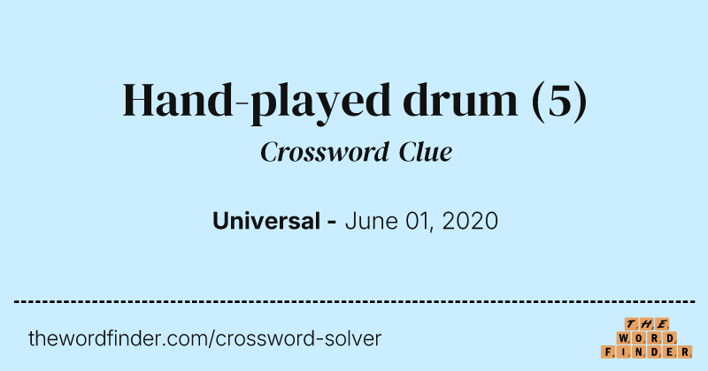 Hand-played drum crossword clue image