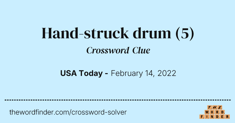 Hand-struck drum crossword clue image