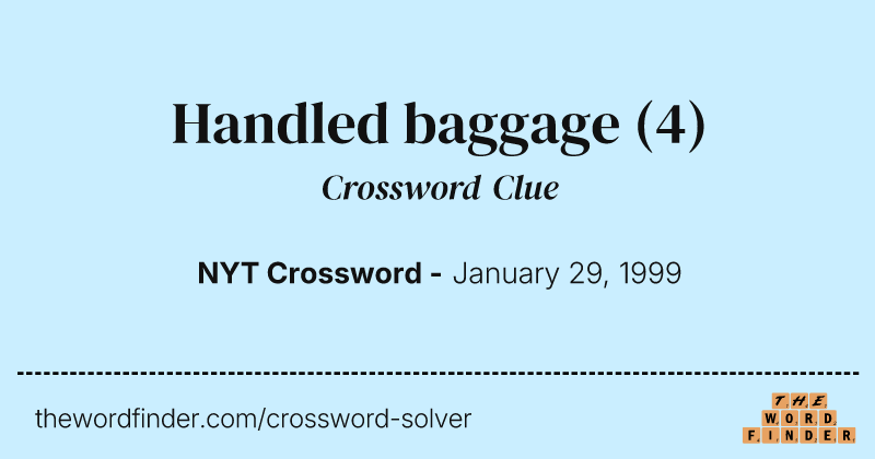 Handled baggage crossword clue image