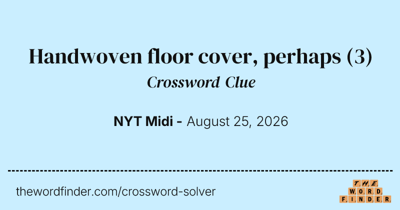 Handwoven floor cover, perhaps crossword clue image