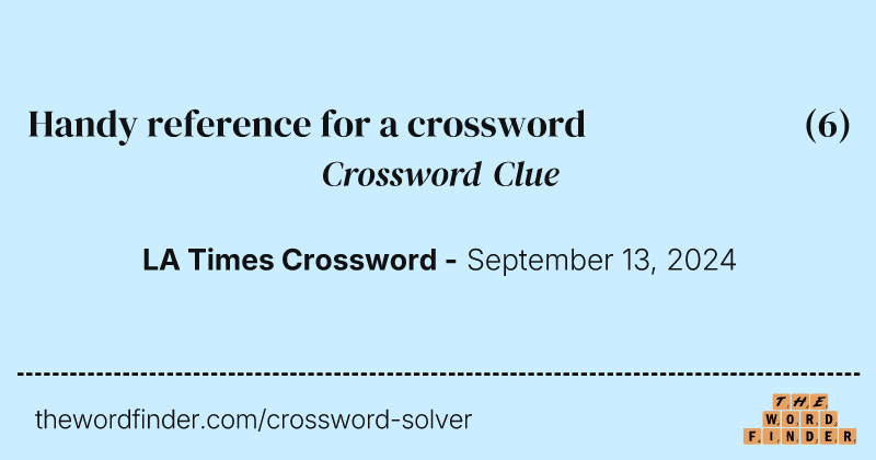 Handy reference for a crossword constructor crossword clue image