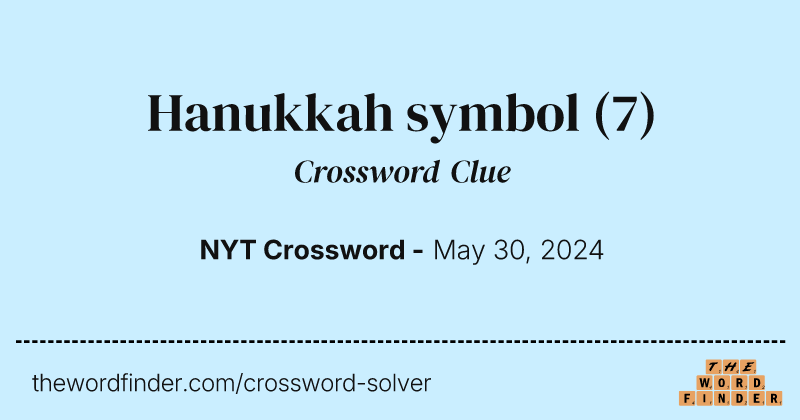 Hanukkah symbol crossword clue image
