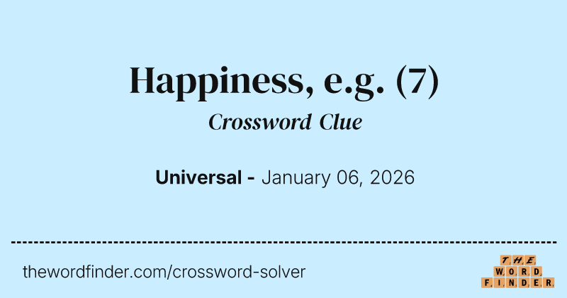 Happiness, e.g. crossword clue image