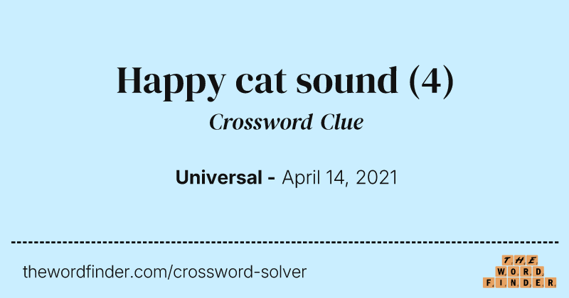 Happy cat sound crossword clue image