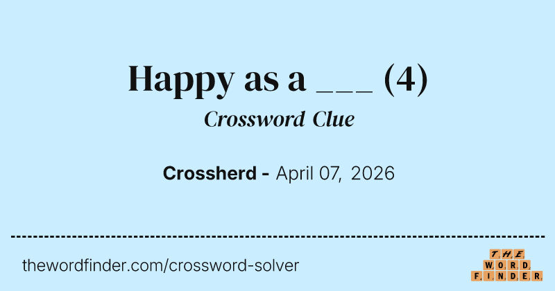 Happy as a ___ crossword clue image