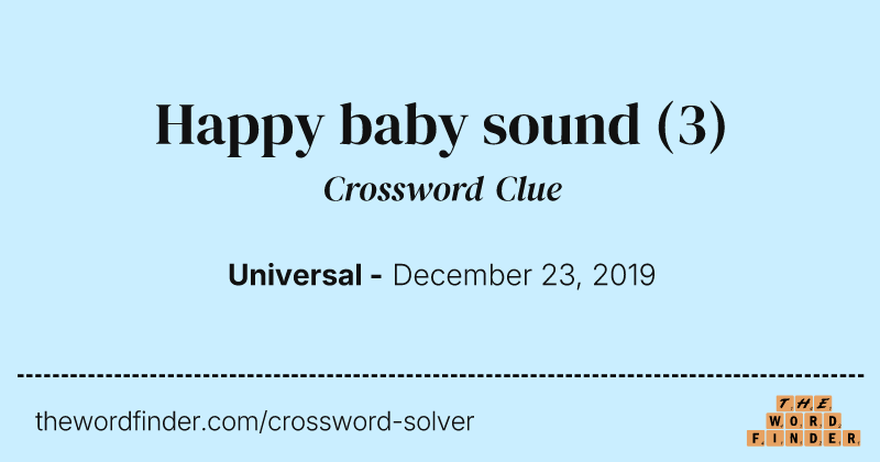 Happy baby sound crossword clue image
