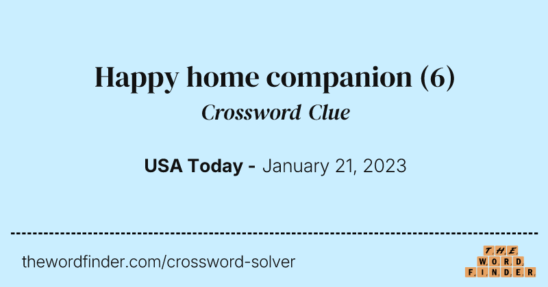 Happy home companion crossword clue image