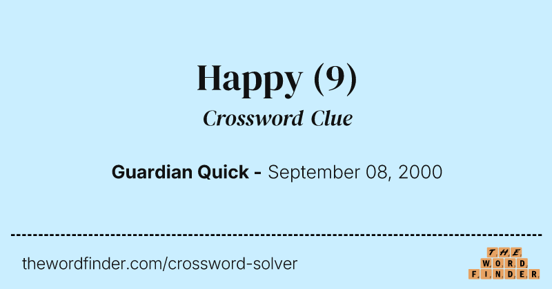 Happy crossword clue image