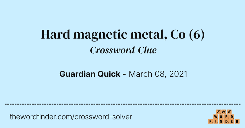Hard magnetic metal, Co crossword clue image