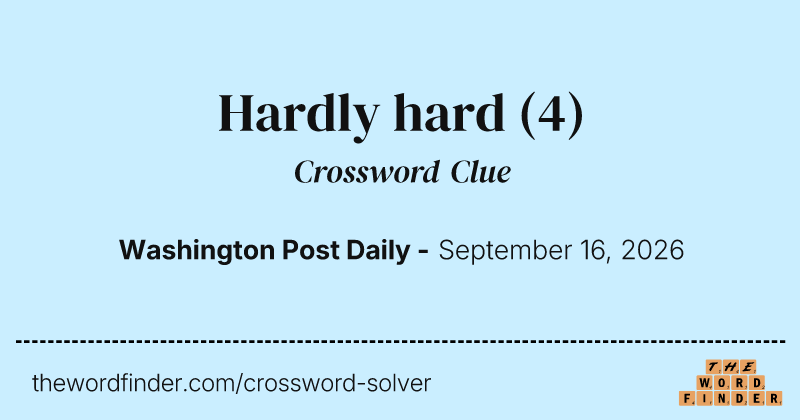 Hardly hard crossword clue image