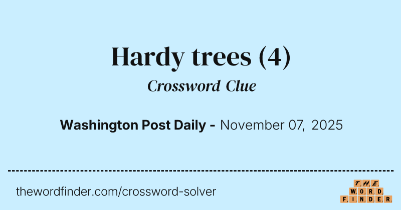 Hardy trees crossword clue image