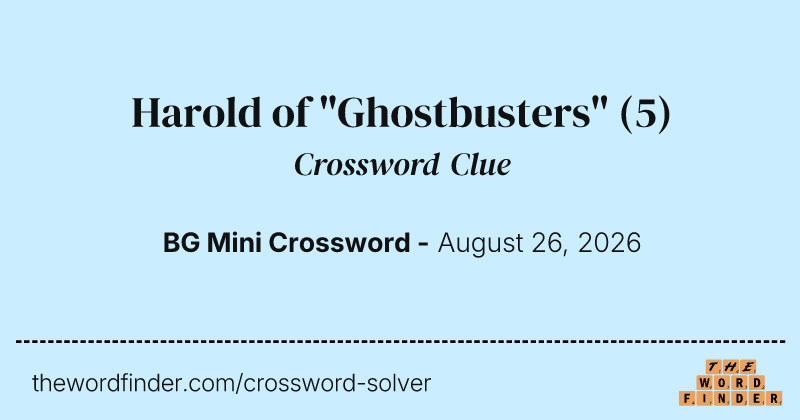 Harold of "Ghostbusters" crossword clue image