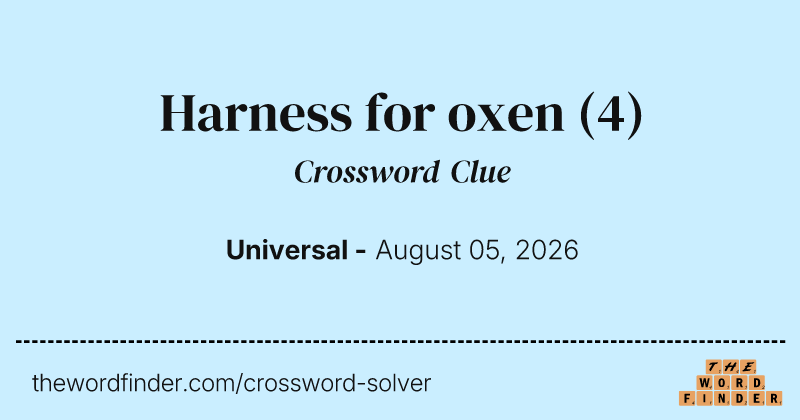 Harness for oxen crossword clue image