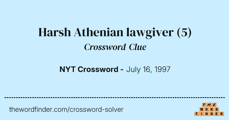 Harsh Athenian lawgiver crossword clue image