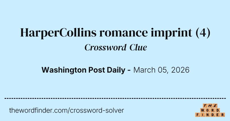 HarperCollins romance imprint crossword clue image