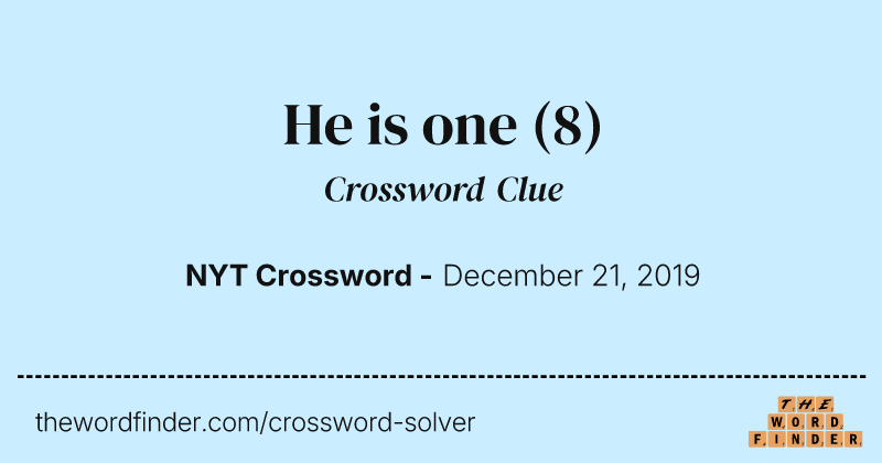 He is one crossword clue image