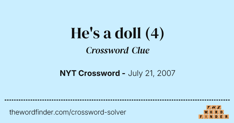 He's a doll crossword clue image