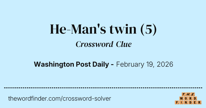He-Man's twin crossword clue image
