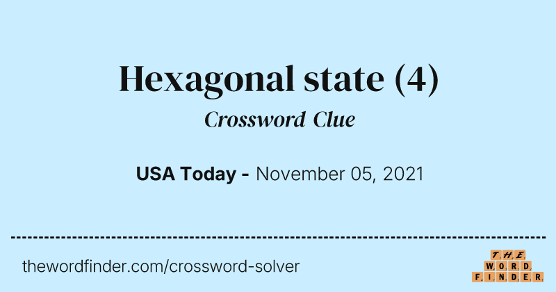 Hexagonal state crossword clue image