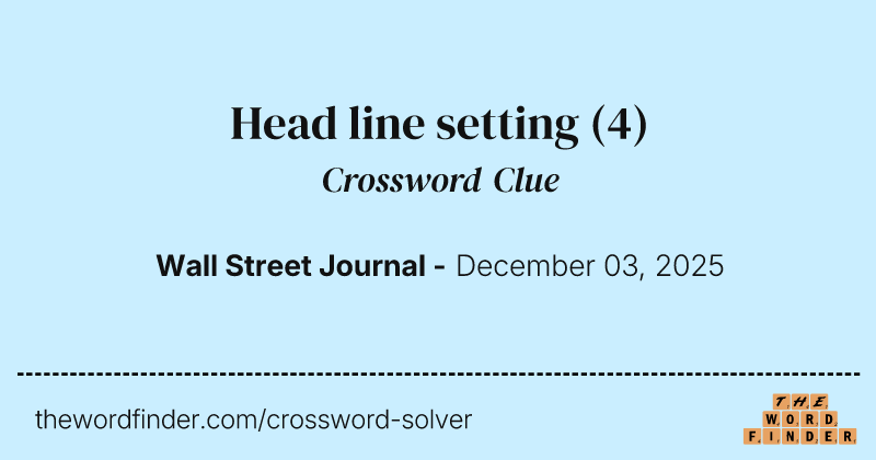 Head line setting crossword clue image