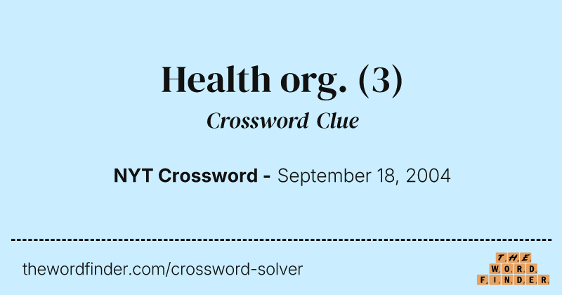 Health org. crossword clue image