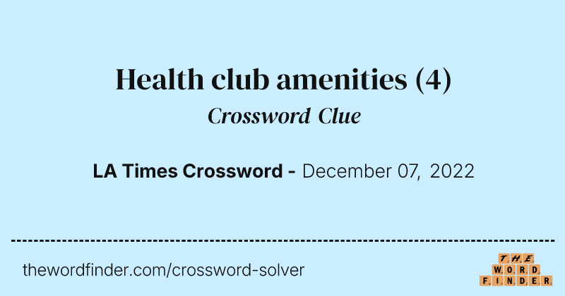 Health club amenities crossword clue image