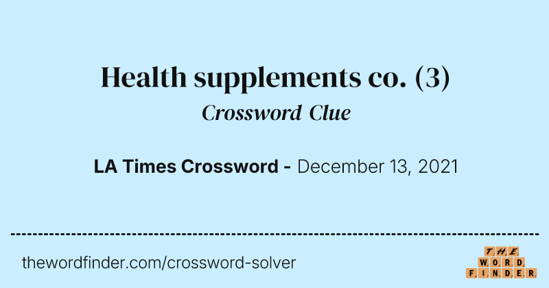 Health supplements co. crossword clue image