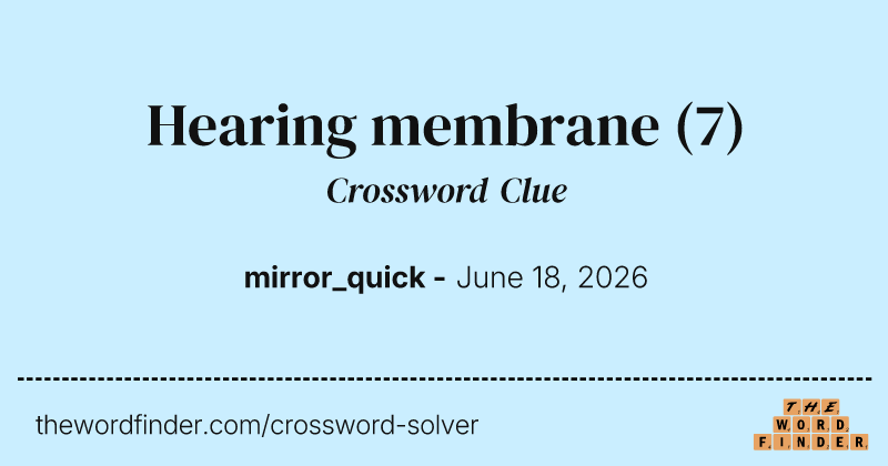 Hearing membrane crossword clue image