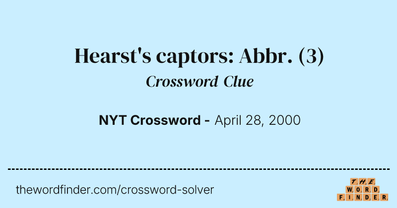 Hearst's captors: Abbr. crossword clue image