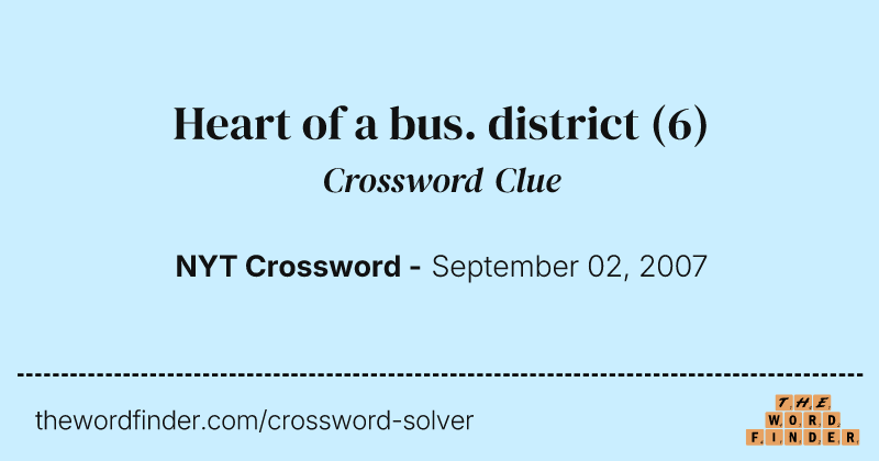 Heart of a bus. district crossword clue image